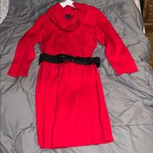 Red sweater dress